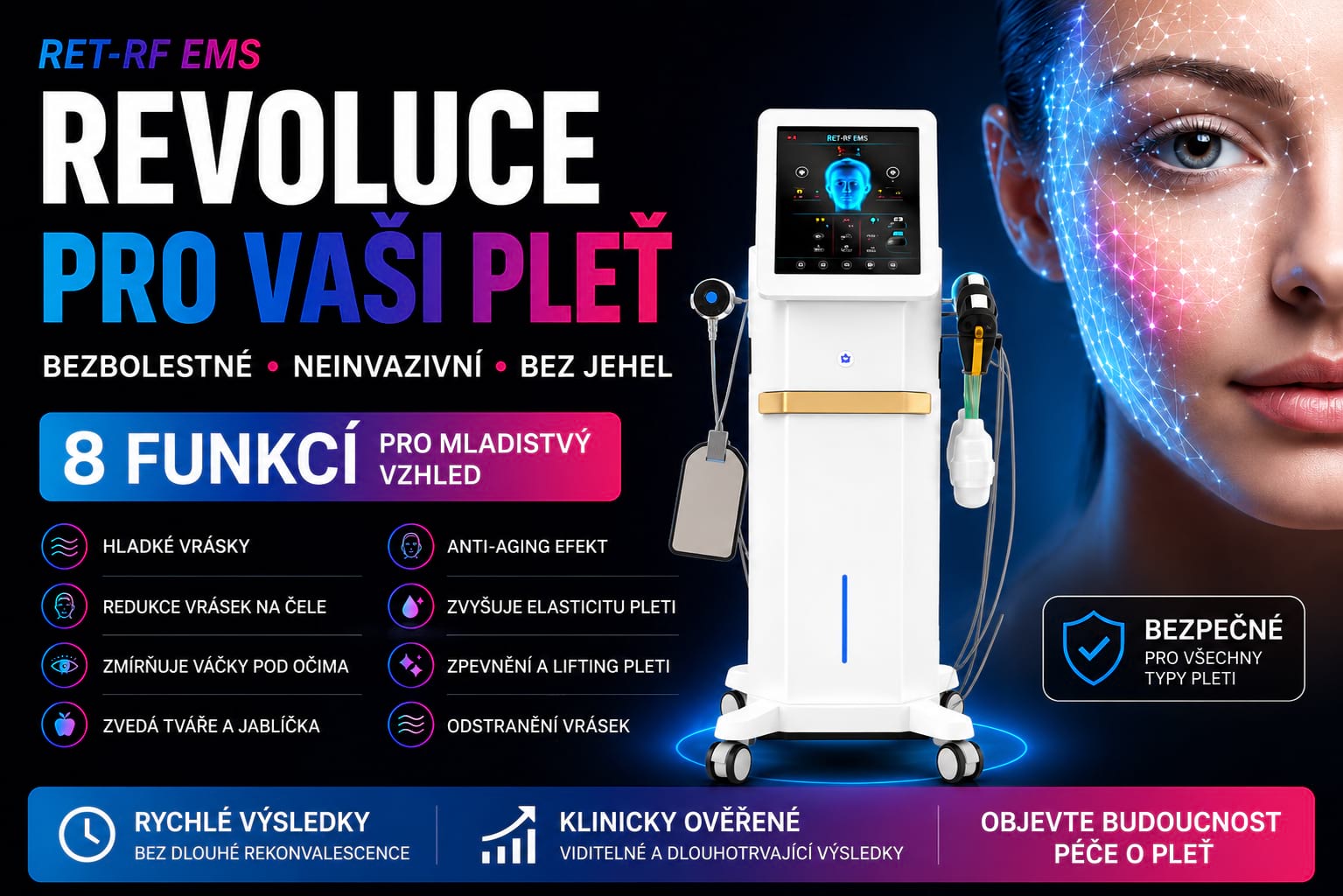 Estetický přístroj pro lifting pleti BeautyRelax Magnetic Pulsemax Face Twin - Obrázek 3